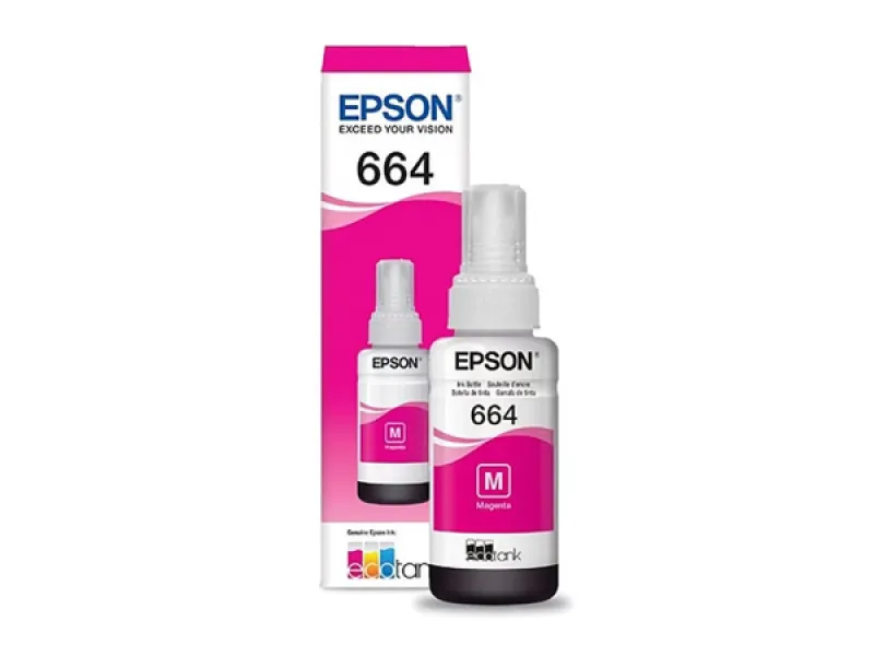 Epson T664 - Magenta - original - cartucho de tinta para Epson L380, L386, L395, L495; EcoTank ET - 2600, 2650, L1455, L396, L606, L656