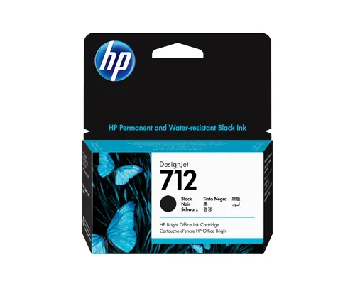 HP 712 - 38 ml - negro - original - Cartucho de tinta DesignJet - para DesignJet Studio, T210, T230, T250, T630, T650