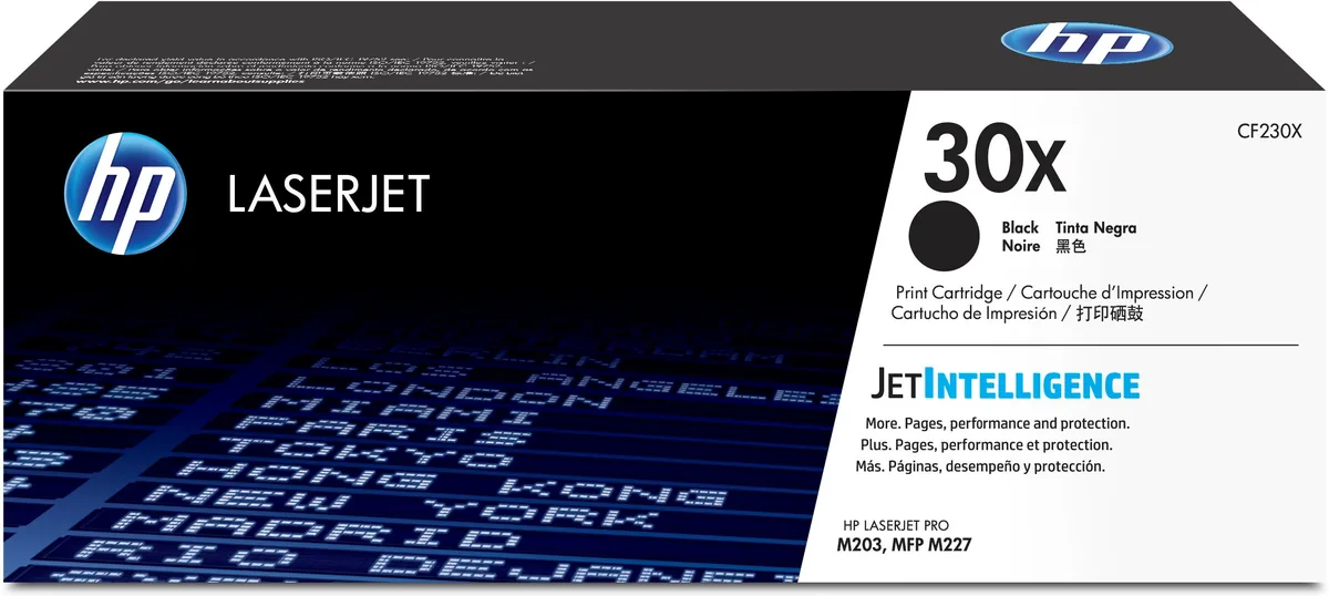 HP 30X - Negro - Original - LaserJet - Cartucho de tóner (CF230X) - para LaserJet Pro M203d, M203dn, M203dw, MFP M227fdn, MFP M227fdw, MFP M227sdn