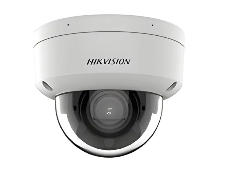 Hikvision Cámara de Red Domo Varifocal Motorizada con Luz Híbrida Inteligente Acusense de 4 MP - Micrófono Incorporado - 4MP - Exterior - H.265 - Varifocal de 2,8 a 12 mm - 2688 × 1520 - 120Db WDR-IP67-IK10-Micro SD