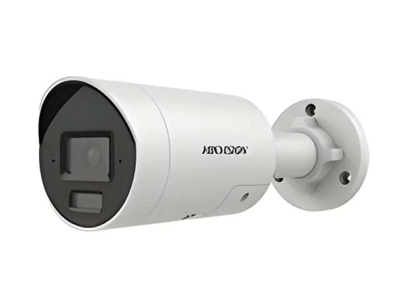 Hikvision 4MP Cámara de red bullet fija inteligente híbrida Acusense con luz - Micrófono incorporado - 4MP - Exterior-H.265+-Focal fija 2.8 mm - 2688 × 1520-WDR 120DB-IP67