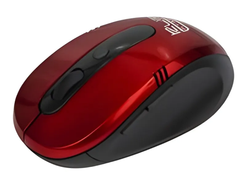 Klip Xtreme KMW-330 Vector - Mouse - ergonómico - óptico - 6 botones-inalámbrico - 2.4 GHz-receptor inalámbrico USB-rojo