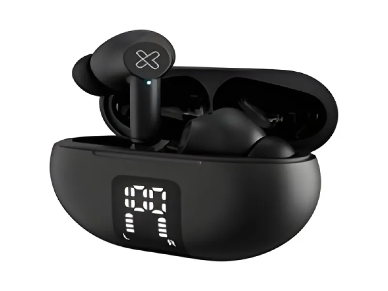 Klip Xtreme - Audífonos inalámbricos verdaderos - Para teléfono / Para electrónica portátil / Para tableta - Inalámbricos - 22Hrs ANC Negro