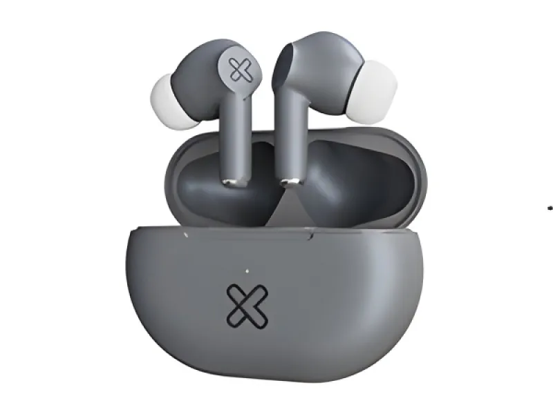 Klip Xtreme - Audífonos inalámbricos verdaderos - Para Teléfono / Para Electrónica Portátil / Para Tablet - Inalámbricos - 17Hrs IPX Gris