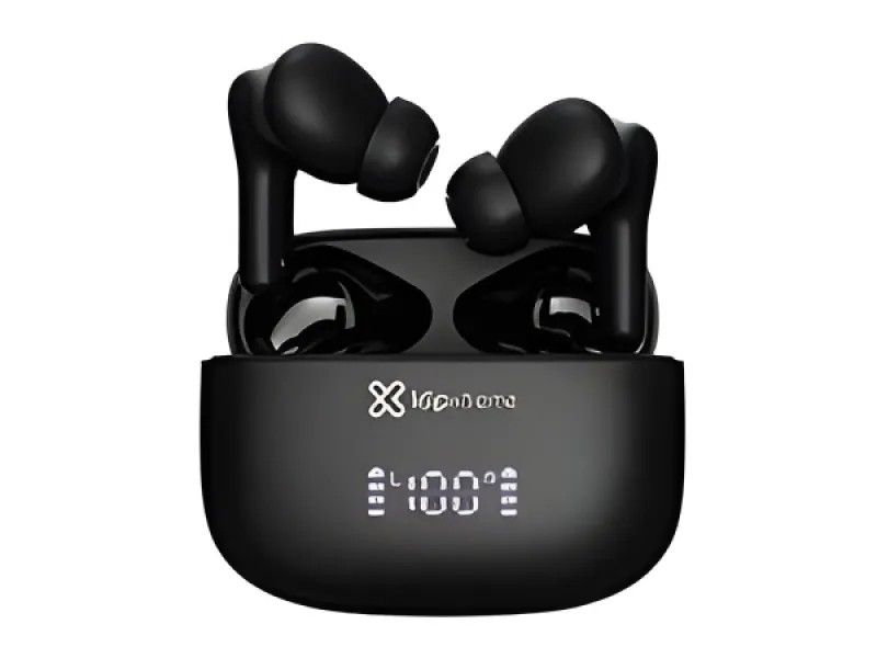 Klip Xtreme - Audífonos inalámbricos verdaderos - Para teléfono / Para electrónica portátil / Para tableta - Inalámbricos - 26Hrs Hybdrid ANC Negro