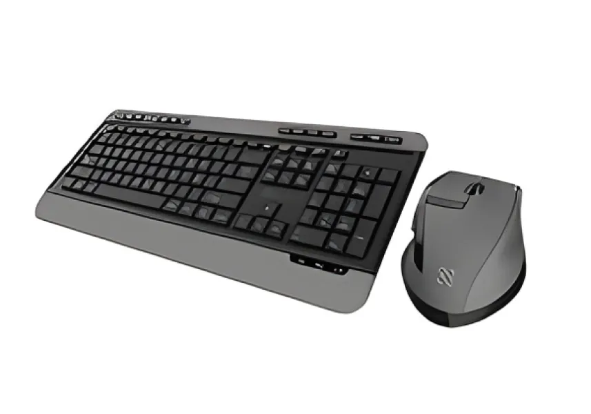 Klip Xtreme - Set de teclado y Mouse - Español - Inalámbrico - 2,4 GHz - Negro y gris
