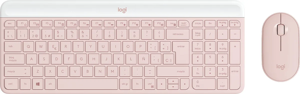 Logitech - Set de teclado y Mouse - Español - Wireless-Rose