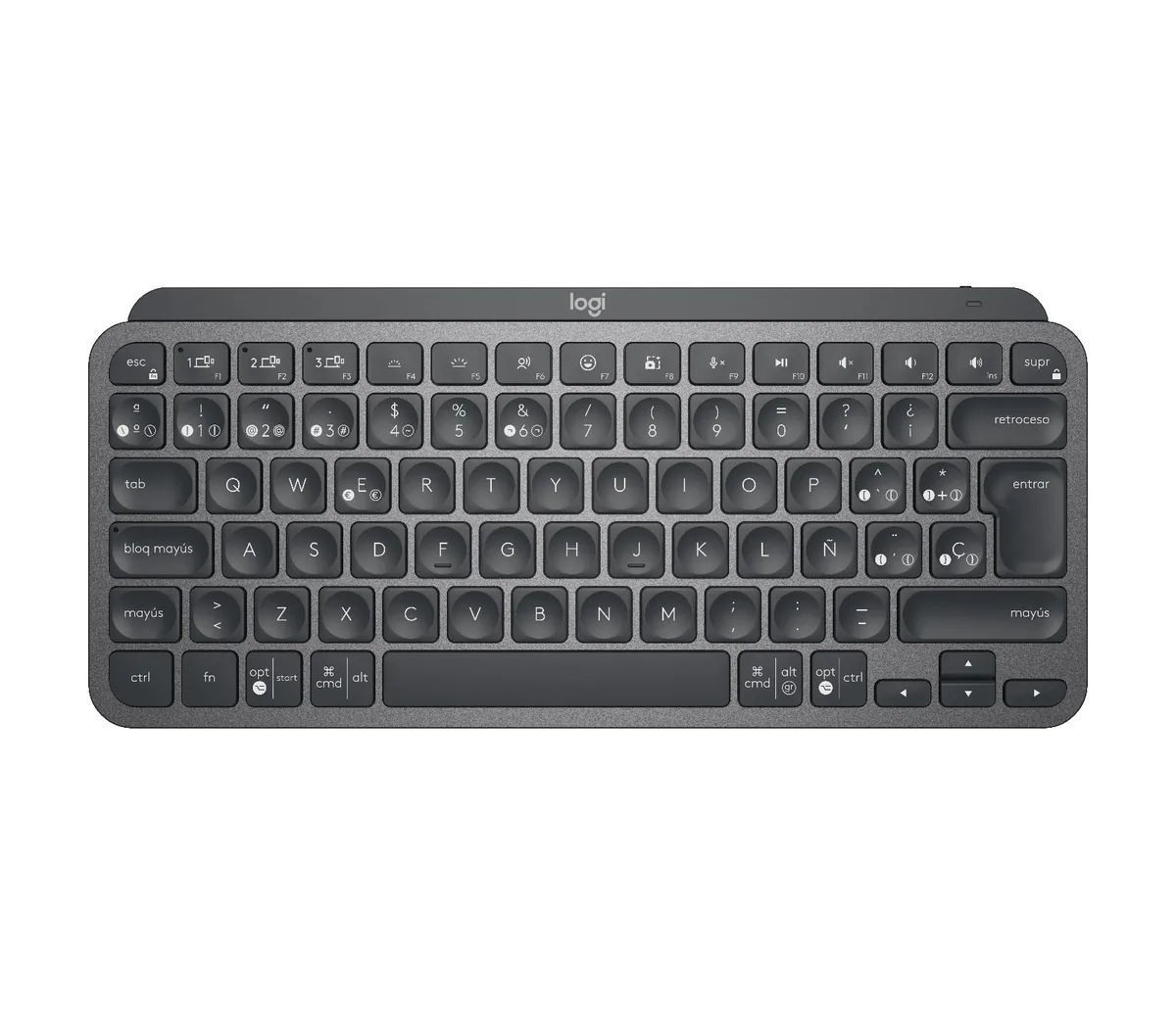 Logitech MX Keys Mini - Teclado - Inalámbrico - Español-USB / Bluetooth-Ergonomic Design-Grafito