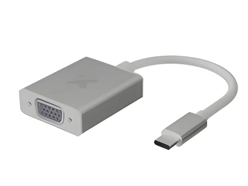 Xtech - Adaptador de pantalla - USB Tipo C - VGA-Aluminio plateado-XTC - 552