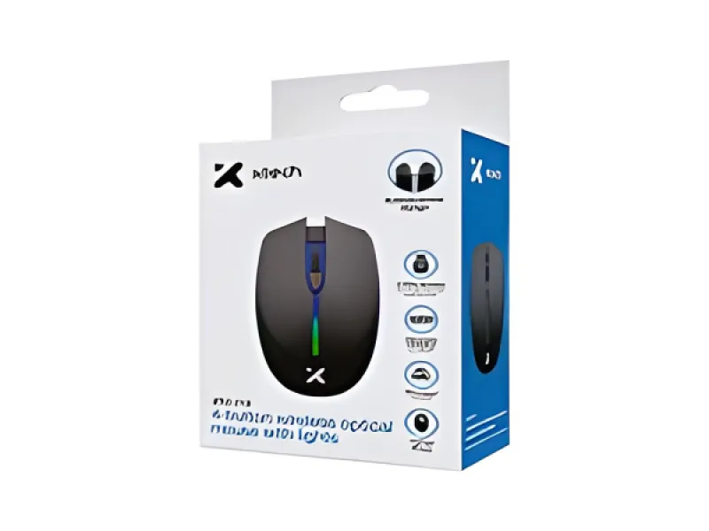 Xtech - XTM-318 - Mouse - 2,4 GHz - Inalámbrico - Negro - 4 botones con Luz 3200 dpi
