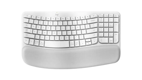 Logitech - Teclado - Teclas onduladas - Español-Blanco roto