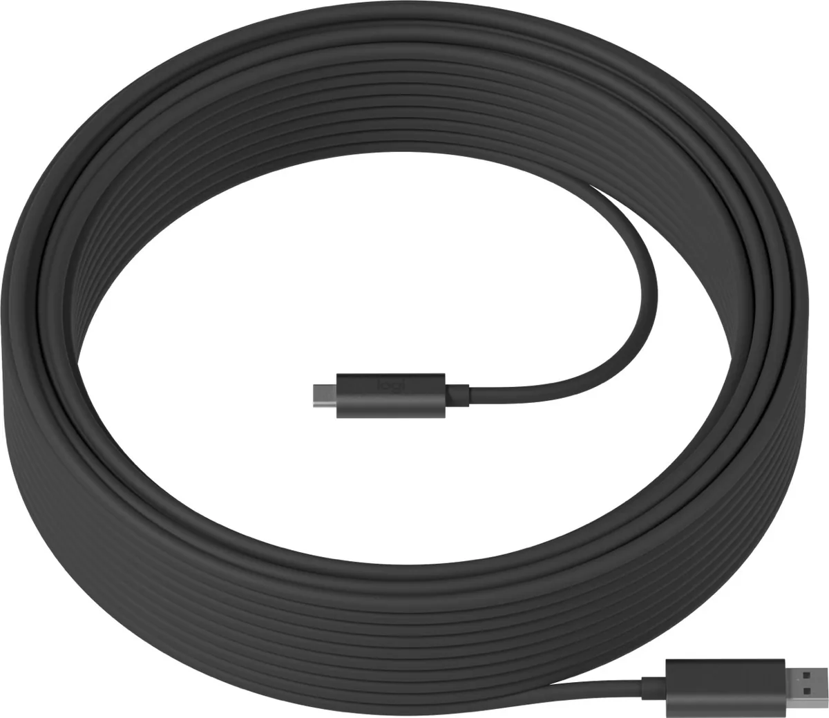 Logitech Strong - Cable USB - USB Tipo A (M) a 24 Pines USB-C (M) - USB 3.2 Gen 2 - 25 m - Plenum, Cable Óptico Activo (AOC) - Para Room Solution Huddle, Grande