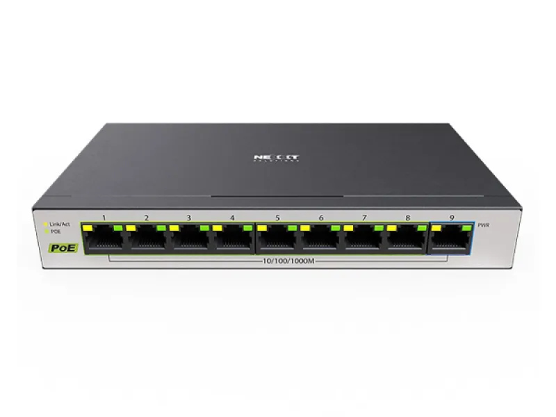 Nexxt Solutions Infraestructura - Switch - Gigabit Ethernet - 9 x 10/100/1000 - 1 Gigabit Ethernet - 9 POE+ 120W