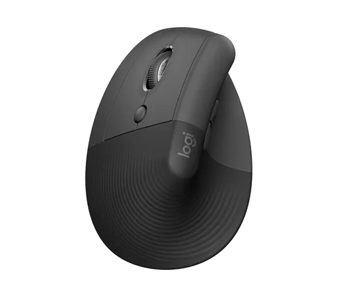 Logitech Lift Left Vertical Ergonomic Mouse - Mouse vertical - ergonómico - zurdo - 6 botones-inalámbrico - 2.4 GHz, Bluetooth-receptor de USB Logitech Logi Bolt-grafito