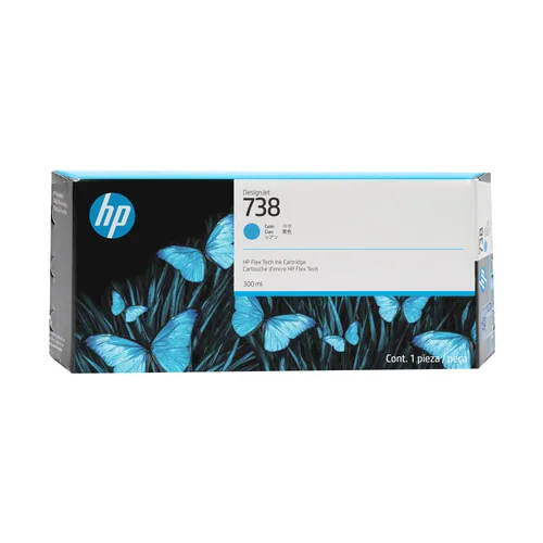 HP - 738 - Cartucho de tinta - Cian - 300 ml