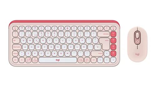 Logitech Pop Icon Combo - Set de teclado y mouse - Español (Latinoamérica) - Rosa