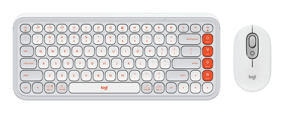 Logitech Pop Icon Combo - Conjunto de teclado y mouse - Español (Latinoamérica) - Blanco roto