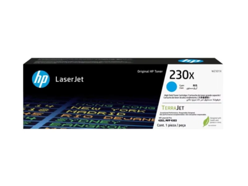 HP 230X - Cián - original - LaserJet-cartucho de tóner (W2301X)-para Color LaserJet Pro 4201, 4203, MFP 4301, MFP 4303