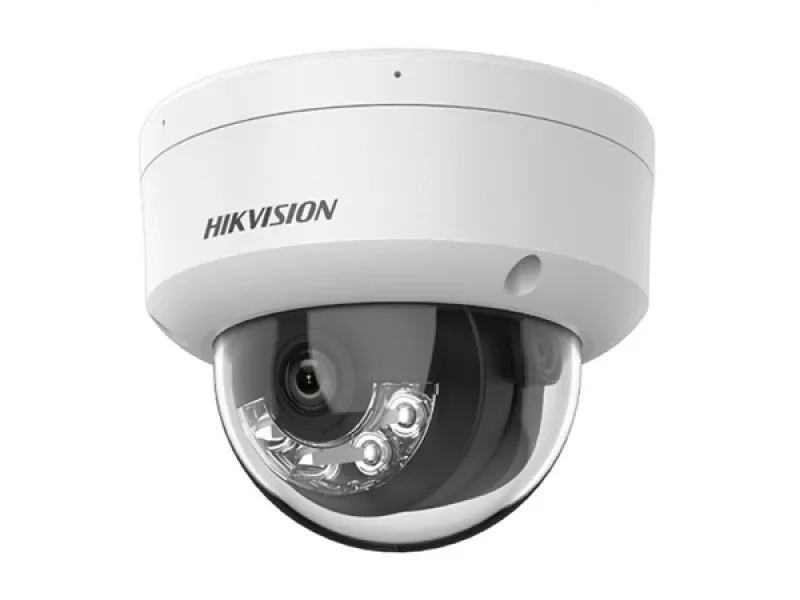 Hikvision 8MP Cámara de red tipo domo fija híbrida inteligente - Micrófono incorporado - 8MP - Exterior-H.265+-focal fija 2,8 mm - 3840 × 2160-DWDR-IP67-IK08-Micro SD