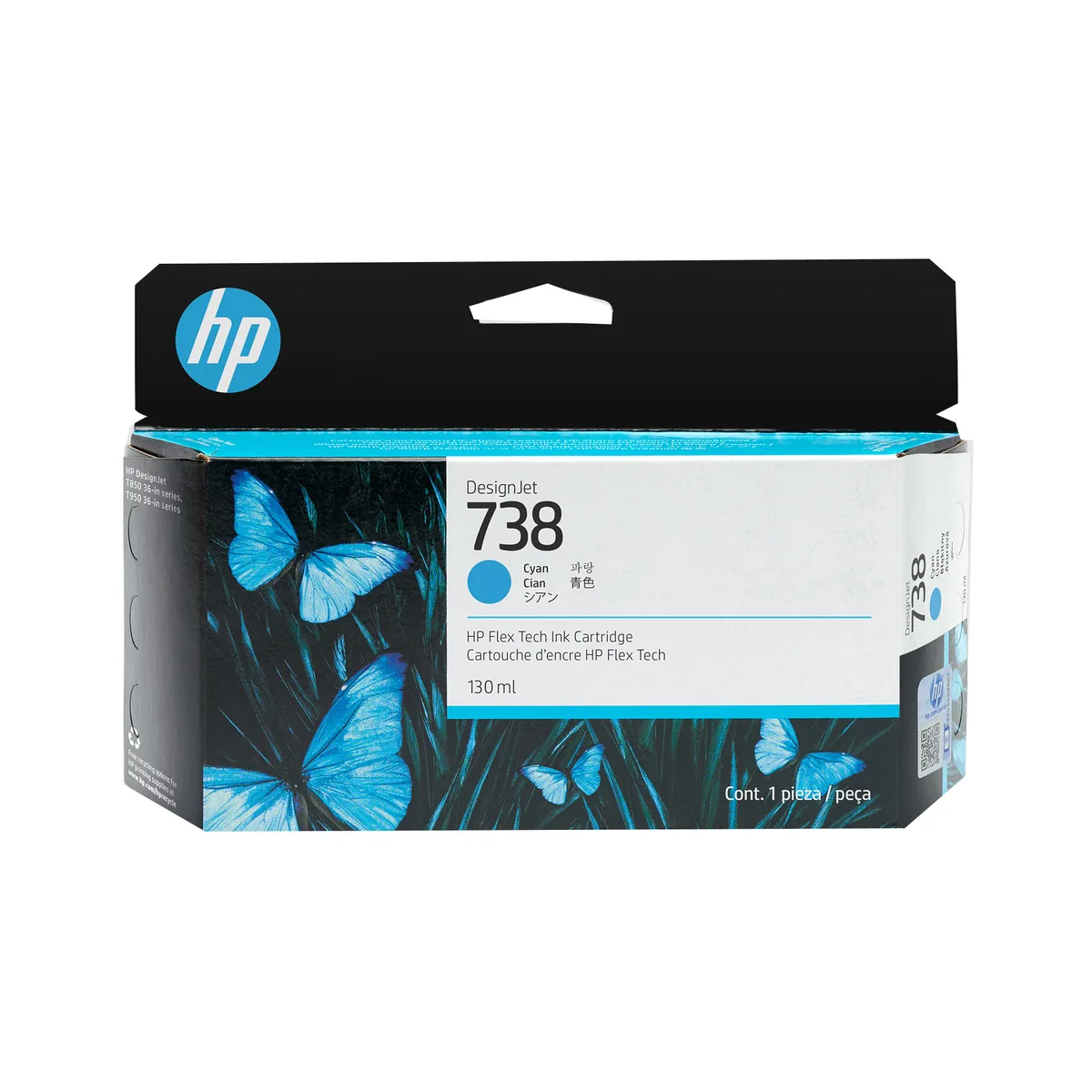 HP - 738 - Cartucho de tinta - Cian - 130 ml
