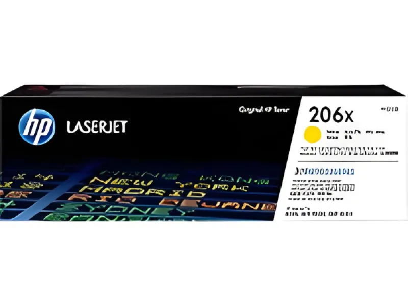 HP 206X - Alto rendimiento - amarillo - original-LaserJet-cartucho de tóner (W2112X)-para Color LaserJet Pro M255, M283, MFP M282, MFP M283
