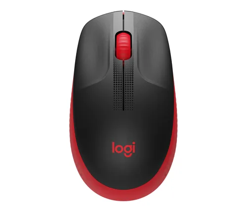 Logitech M190 - Mouse - óptico - 3 botones-inalámbrico-receptor inalámbrico USB-rojo
