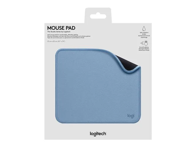 Logitech Studio Series - Alfombrilla de Mouse - base de goma antideslizante, fácil deslizamiento, superficie resistente a salpicaduras - gris azulado
