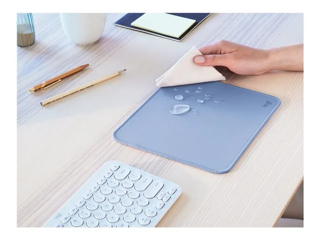 Logitech Studio Series - Alfombrilla de Mouse - base de goma antideslizante, fácil deslizamiento, superficie resistente a salpicaduras - gris azulado