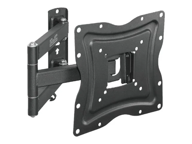 Klip Xtreme KPM-875 - Kit de montaje (placa de contacto, soporte para montaje en pared, brazo oscilante doble) - para pantalla plana - acero con recubrimiento en polvo-negro-tamaño de pantalla: 13"-46"-interfaz de montaje: hasta 400 x 400 mm-se puede inst