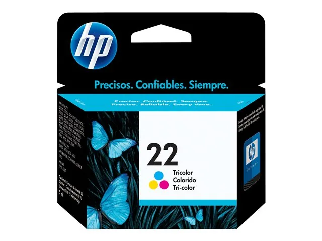 HP 22 - 5 ml - color (cian, magenta, amarillo) - original-cartucho de tinta-para Deskjet F2185, F2187, F2210, F2235, F2240, F2275, F2280, F2290, F375, F4175, F4190, F4194