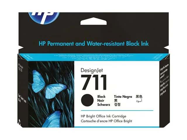 HP 711 - 80 ml - negro - cartucho de tinta original - para DesignJet T100, T120, T120 ePrinter, T125, T130, T520, T520 ePrinter, T525, T530