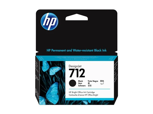 HP 712 - 38 ml - negro - original - Cartucho de tinta DesignJet - para DesignJet Studio, T210, T230, T250, T630, T650
