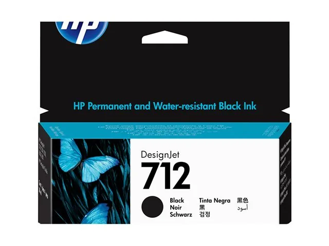 HP 712 - 38 ml - negro - original - Cartucho de tinta DesignJet - para DesignJet Studio, T210, T230, T250, T630, T650