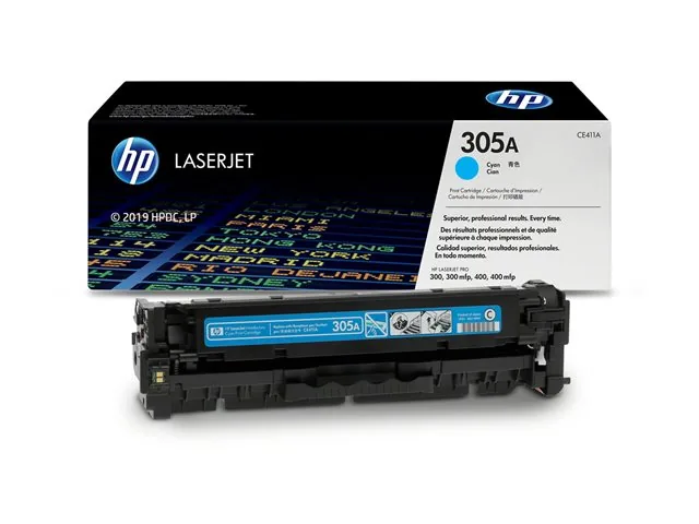 HP 305A - Cian - Original - LaserJet - Cartucho de Tóner (CE411A) - Para LaserJet Pro 300 M351, 400 M451, MFP M375, MFP M475