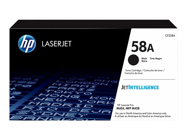 HP 58A - Negro - Original - Cartucho de tóner LaserJet (CF258A) - Para LaserJet Pro M404dn, M404dw, M404n, M428fdw, MFP M428dw, MFP M428fdn, MFP M428fdw