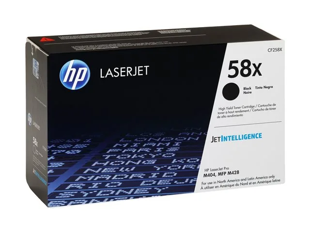 HP 58X - Gran capacidad - negro - original-LaserJet-cartucho de tóner (CF258X)-para LaserJet Pro M404dn, M404dw, M404n, M428fdw, MFP M428dw, MFP M428fdn, MFP M428fdw
