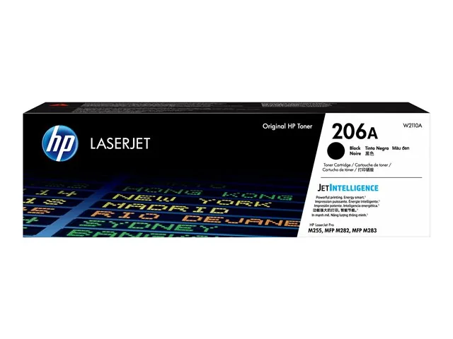 HP 206A - Negro - original - LaserJet-cartucho de tóner (W2110A)-para Color LaserJet Pro M255, M283, MFP M282, MFP M283