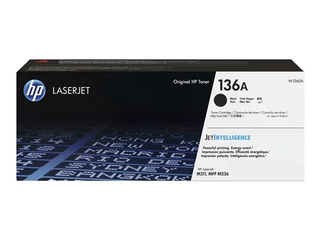 HP 136A - Negro - Original - Cartucho de tóner (W1360A) - para LaserJet M211d, M211dw, MFP M236d, MFP M236dw, MFP M236sdn, MFP M236sdw