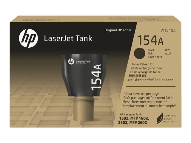 HP 154A - Rendimiento medio - negro - original-recarga de tóner-para LaserJet Tank MFP 1602w, MFP 1604w, MFP 2602dn, MFP 2604sdw, MFP 2606dn, MFP 2606sdw