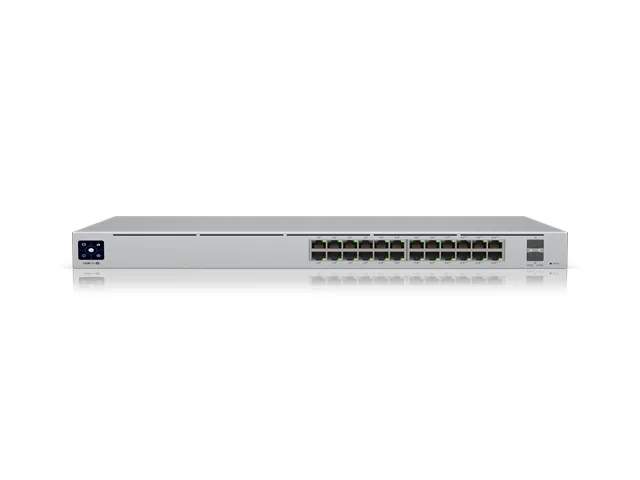 Ubiquiti UniFi Switch USW-Pro-24-POE - Switch - Gestionado - 24 x 10/100/1000 (16 PoE+, 8 PoE++) + 2 x 10 Gigabit SFP+ (enlace de subida)-sobremesa, montaje en rack-PoE++ (400 W)