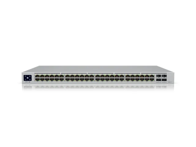 Ubiquiti UniFi Switch USW-PRO-48-POE - Switch - Gestionado - 48 x 10/100/1000 (40 PoE+, 8 PoE++) + 4 x 10Gb Ethernet SFP+-montaje en rack-PoE++ (600 W)-CA 120/230 V / DC 11,5/52 V