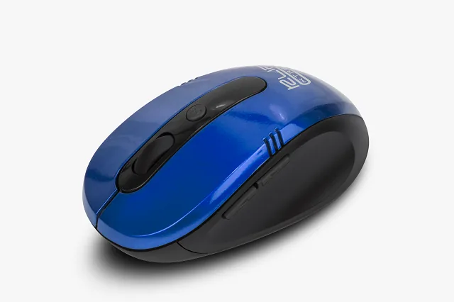 Klip Xtreme KMW-330 Vector - Mouse - ergonómico - óptico - 6 botones-inalámbrico - 2.4 GHz-receptor inalámbrico USB-azul