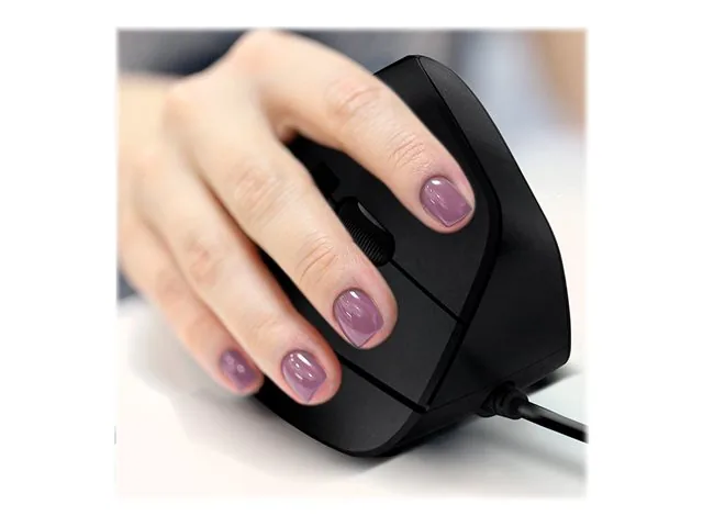 Klip Xtreme Krown KMO-506 - Mouse vertical - ergonómico - diestro-óptico - 6 botones-cableado-USB