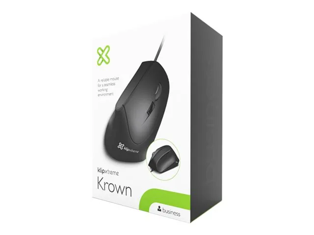 Klip Xtreme Krown KMO-506 - Mouse vertical - ergonómico - diestro-óptico - 6 botones-cableado-USB