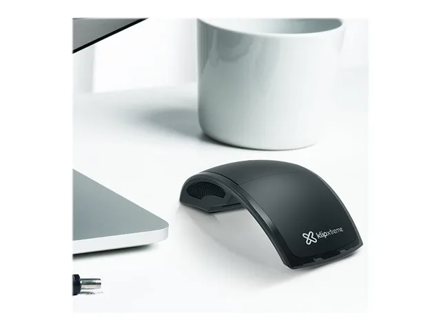 Klip Xtreme Lightflex KMW-375 - Mouse - ergonómico - óptico - 3 botones-inalámbrico - 2.4 GHz-receptor inalámbrico USB-negro
