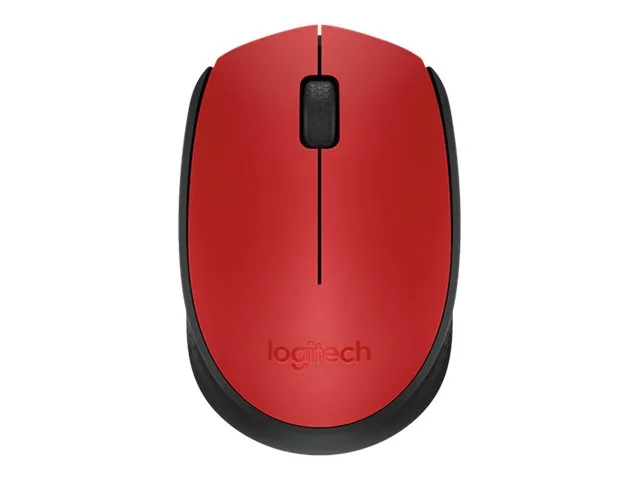 Logitech M170 - Mouse - diestro y zurdo - inalámbrico - 2.4 GHz-receptor inalámbrico USB-rojo