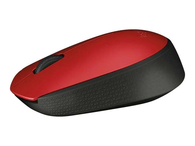 Logitech M170 - Mouse - diestro y zurdo - inalámbrico - 2.4 GHz-receptor inalámbrico USB-rojo