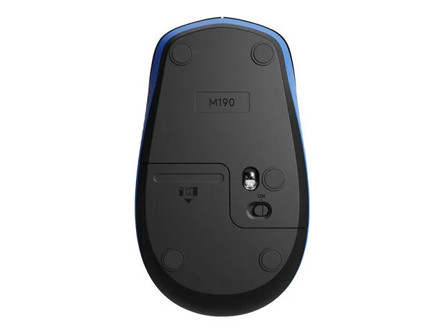 Logitech M190 - Mouse - óptico - 3 botones-inalámbrico-receptor inalámbrico USB-azul