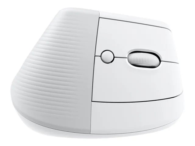 Logitech Lift Vertical Ergonomic Mouse - Mouse vertical - ergonómico - 6 botones-inalámbrico - 2.4 GHz, Bluetooth-receptor de USB Logitech Logi Bolt-blanco hueso
