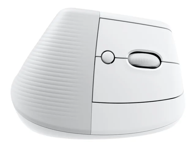 Logitech Lift Vertical Ergonomic Mouse - Mouse vertical - ergonómico - 6 botones-inalámbrico - 2.4 GHz, Bluetooth-receptor de USB Logitech Logi Bolt-blanco hueso